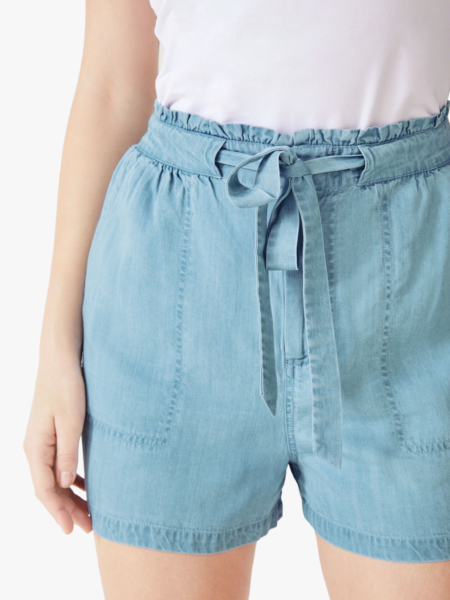 Buy HUSH Chambray Shorts, Light Blue Authentic Online at johnlewis.com