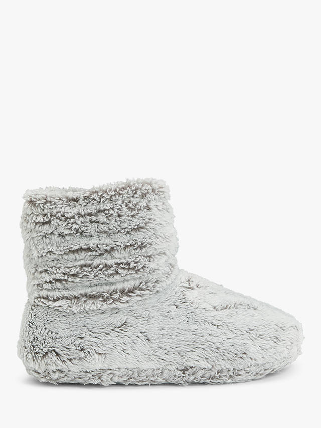 John Lewis High Pile Fleece Slipper Boots, Grey