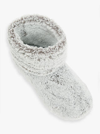 John Lewis High Pile Fleece Slipper Boots, Grey