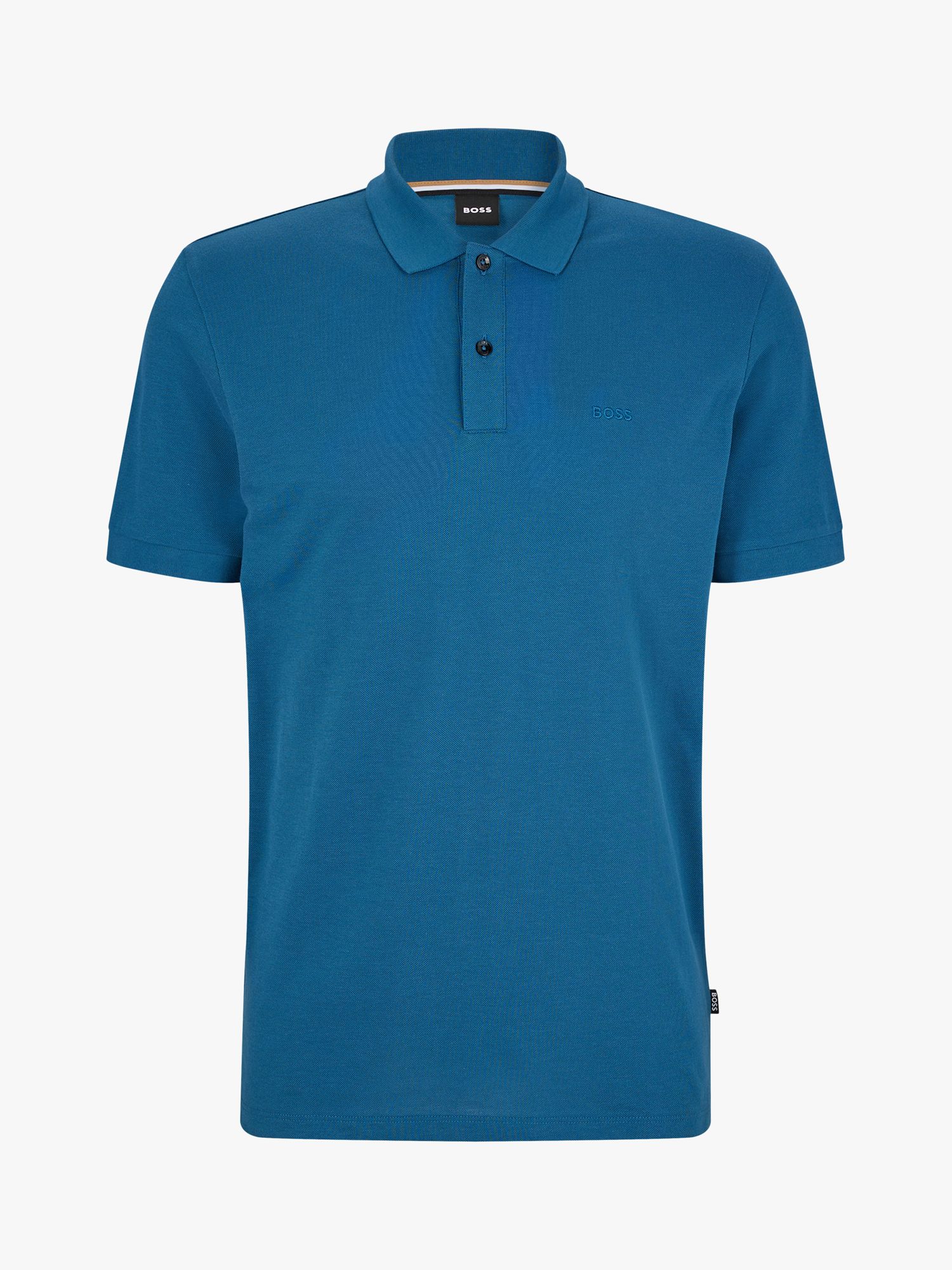 BOSS Pallas Regular Fit Polo Shirt, Open Blue at John Lewis & Partners