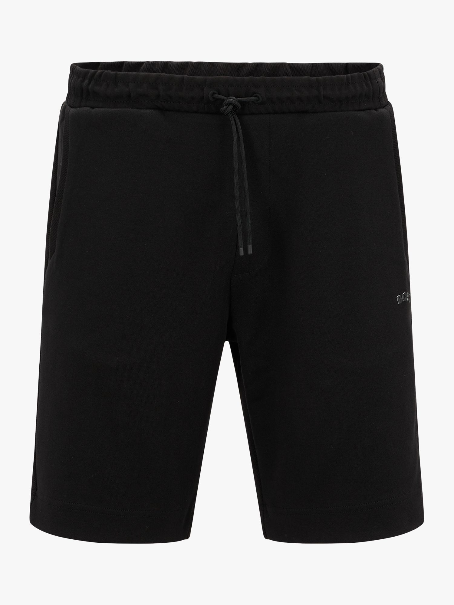 BOSS Headlo Curved Logo Shorts, Black at John Lewis & Partners