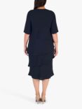 chesca Layered Midi Dress, Navy