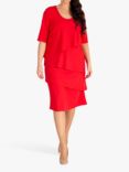 chesca Layered Midi Dress, Poppy