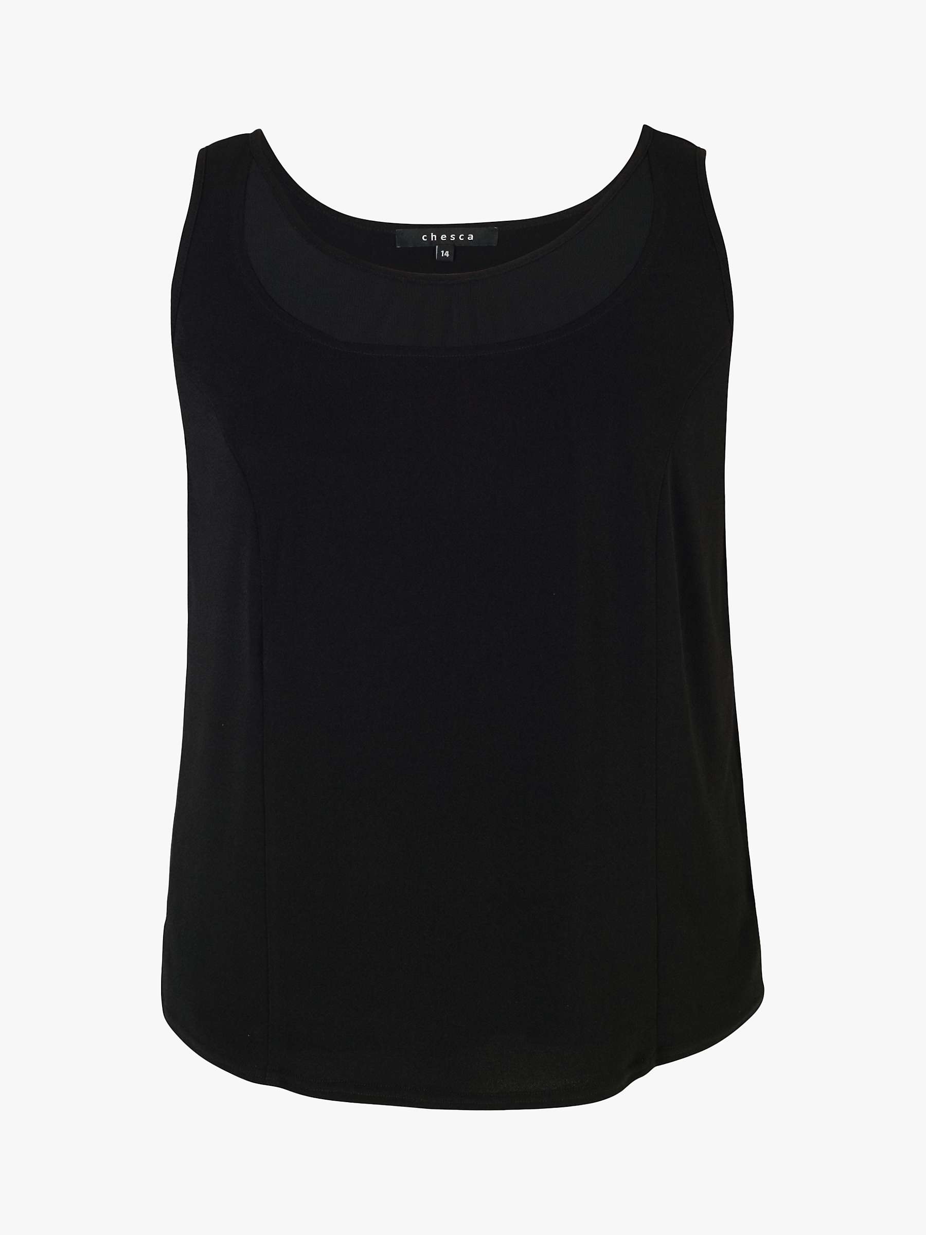 chesca Jersey Cami Top, Black at John Lewis & Partners