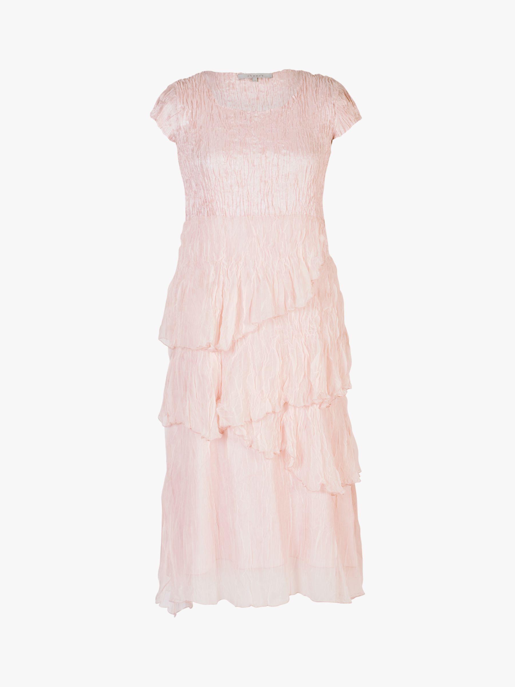 chesca Tiered Midi Dress, Rose Champagne at John Lewis & Partners