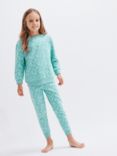 John Lewis Kids' Animal Print Sweat Pyjamas, Blue