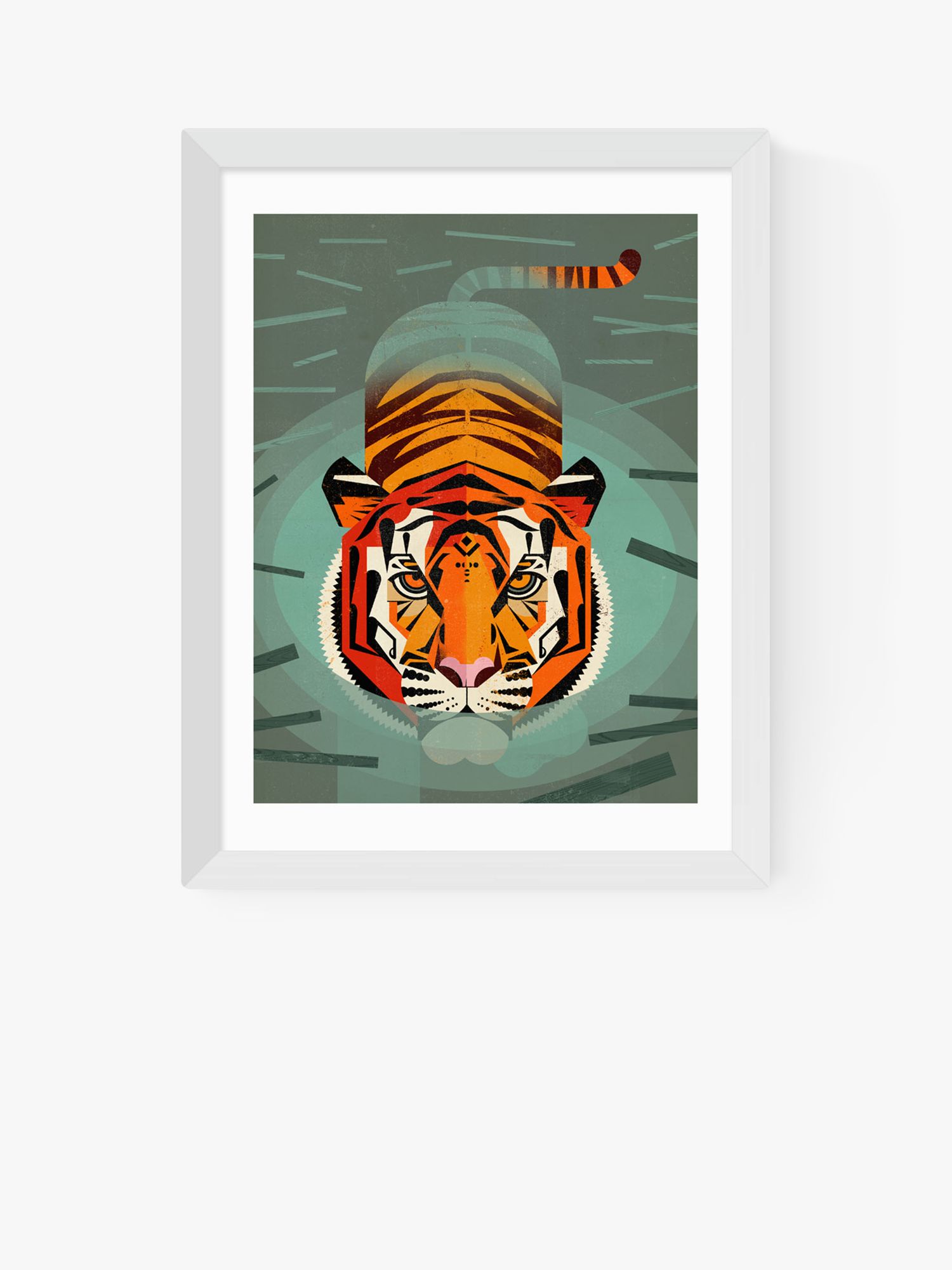 EAST END PRINTS Dieter Braun 'Swimming Tiger' Framed Print