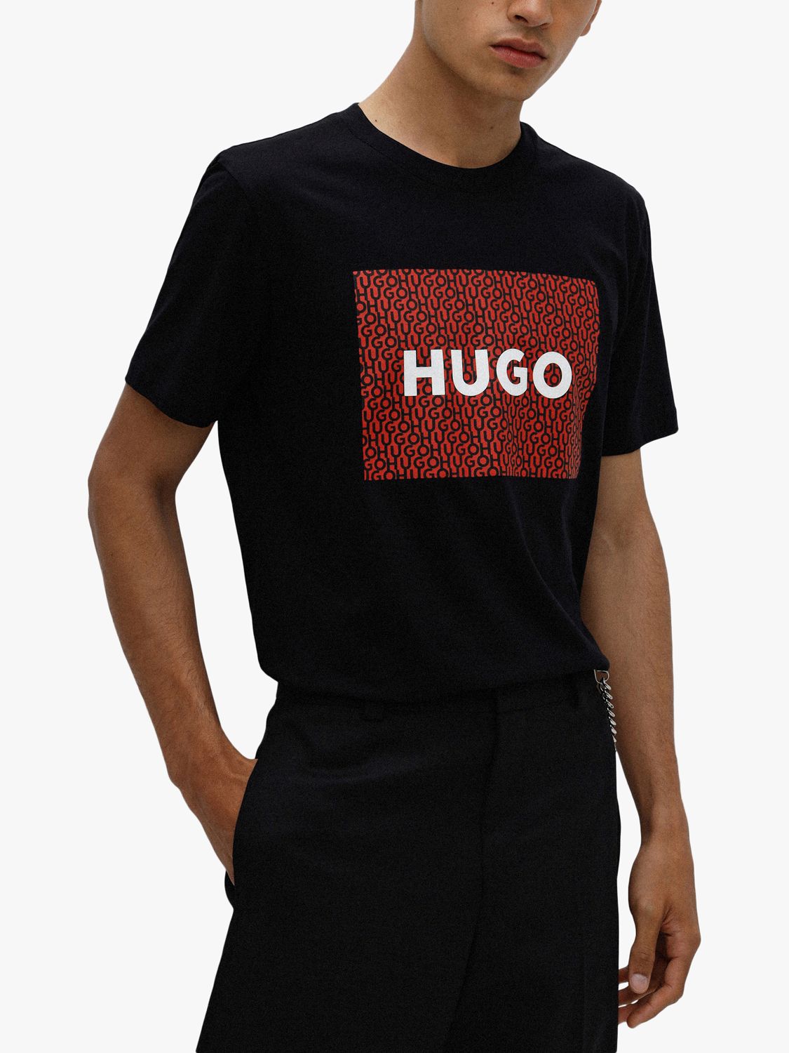 HUGO Dulive T-Shirt, Black at John Lewis & Partners