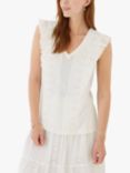 FatFace Elsie Broderie Top, Ivory