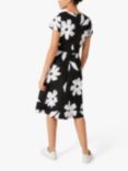 Hobbs Regina Linen Floral Dress, Black/Ivory