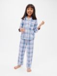 John Lewis Heirloom Collection Kids' Check Print Pyjamas, Purple/Blue