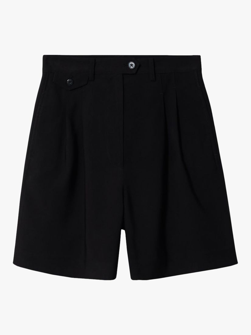 Mango Jimmy Linen Blend Shorts, Black, 4