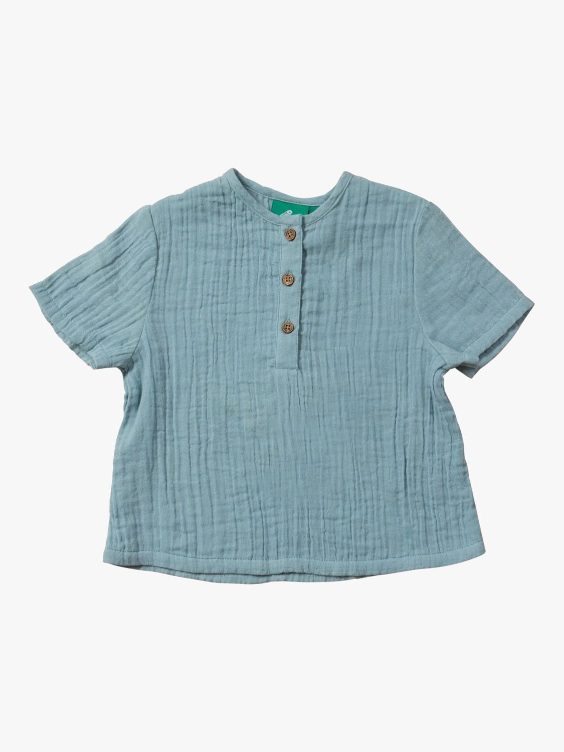 Little Green Radicals Baby Cotton Muslin T-Shirt, Sky Blue at John ...