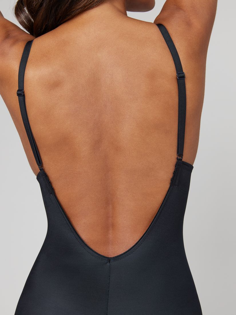 Spanx Medium Control Suit Your Fancy Plunge Low-Back Mid-Thigh Bodysuit,  Black at John Lewis & Partners