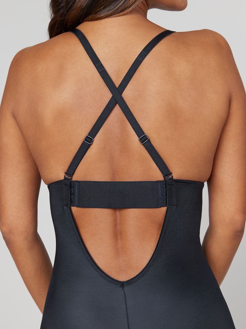 Spanx Medium Control Suit Your Fancy Plunge Low-Back Mid-Thigh Bodysuit,  Black at John Lewis & Partners