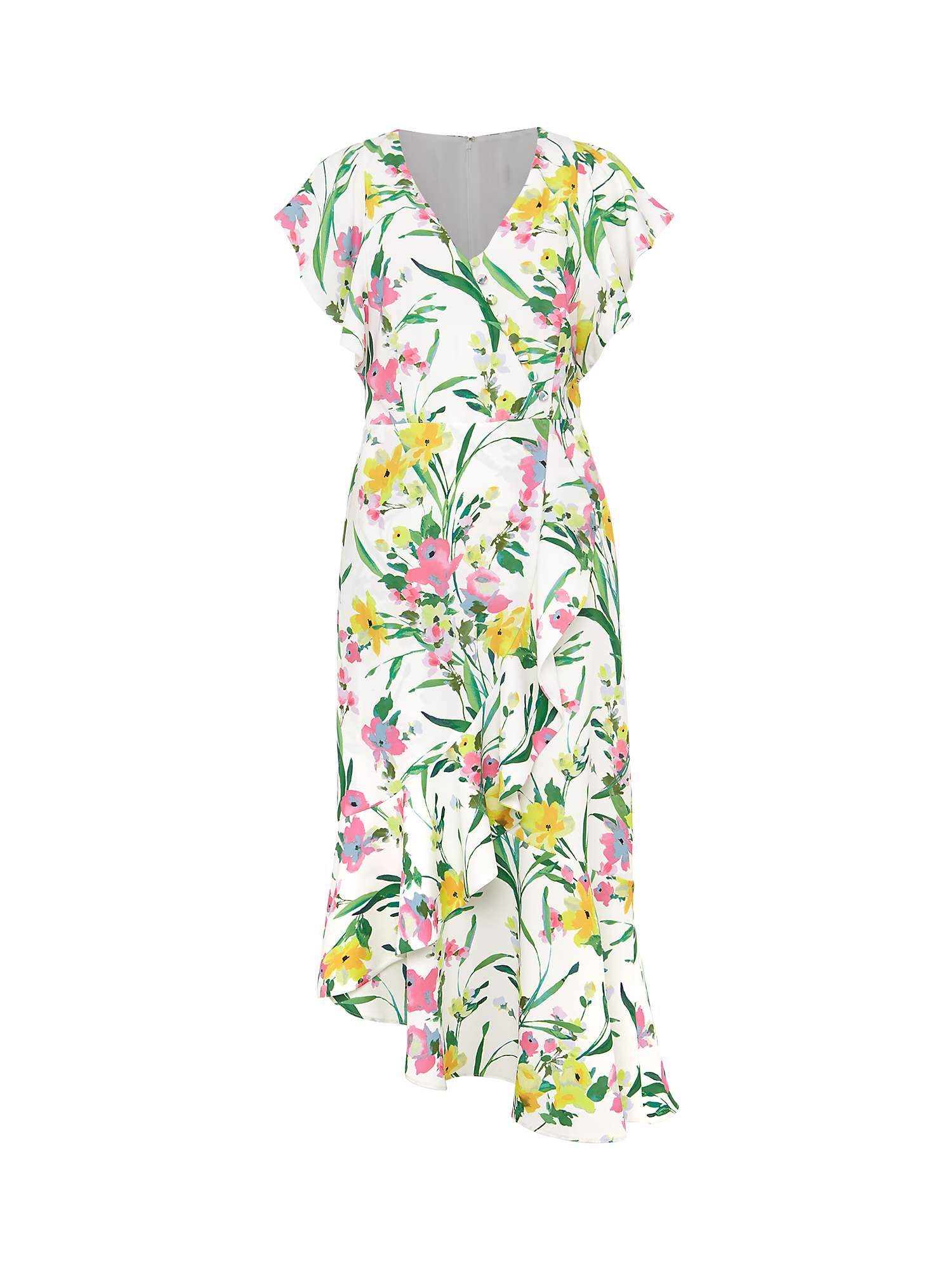 Buy Phase Eight Evelin Floral Frill Midi Dress, Ivory/Multi Online at johnlewis.com