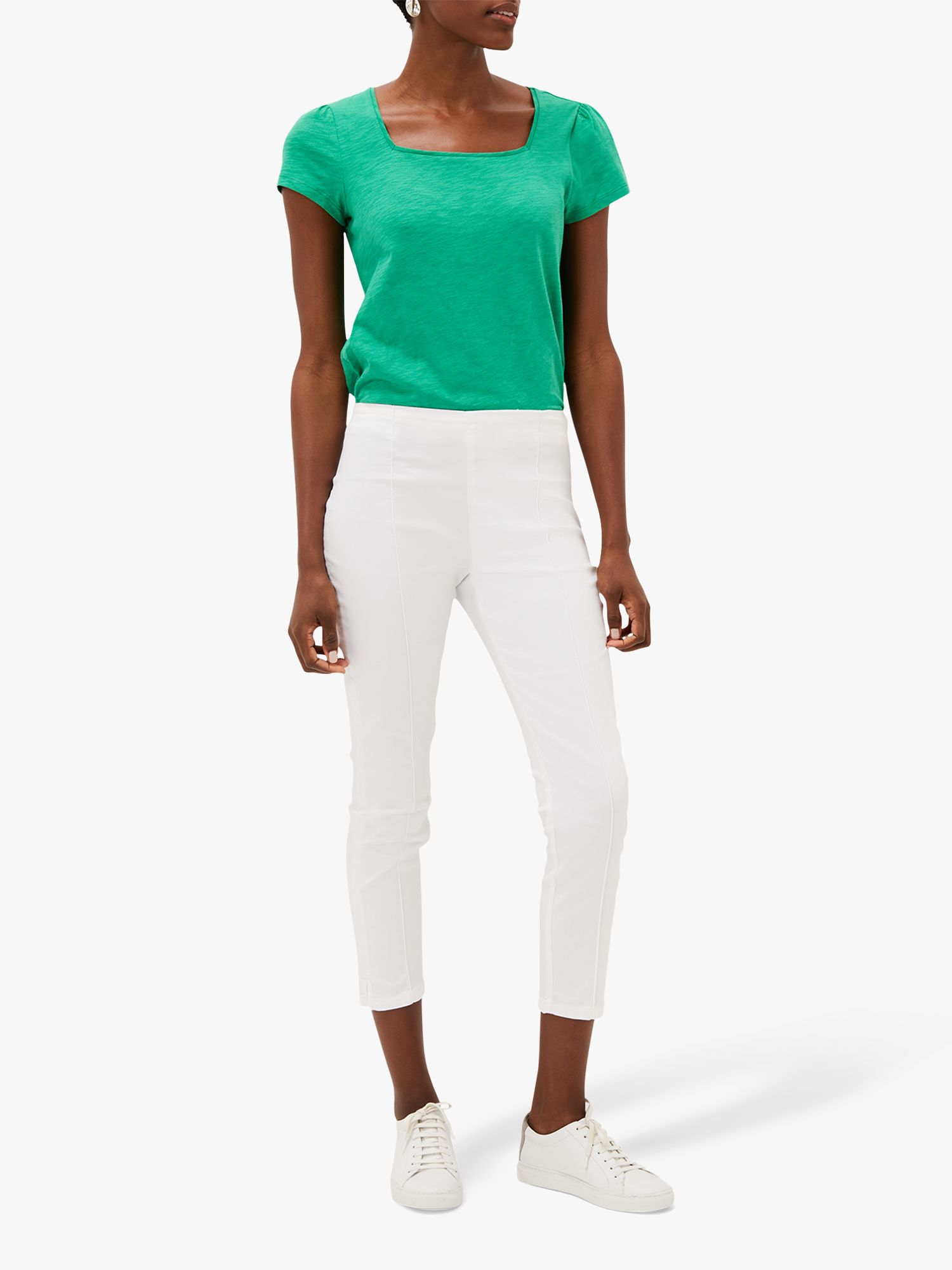 Phase Eight Miah Cropped Jeggings, White at John Lewis & Partners