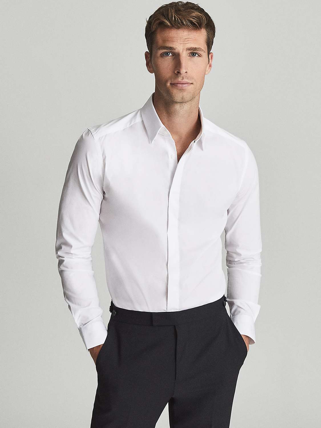 Buy Reiss Kiana Cotton Stretch Slim Fit Poplin Shirt Online at johnlewis.com