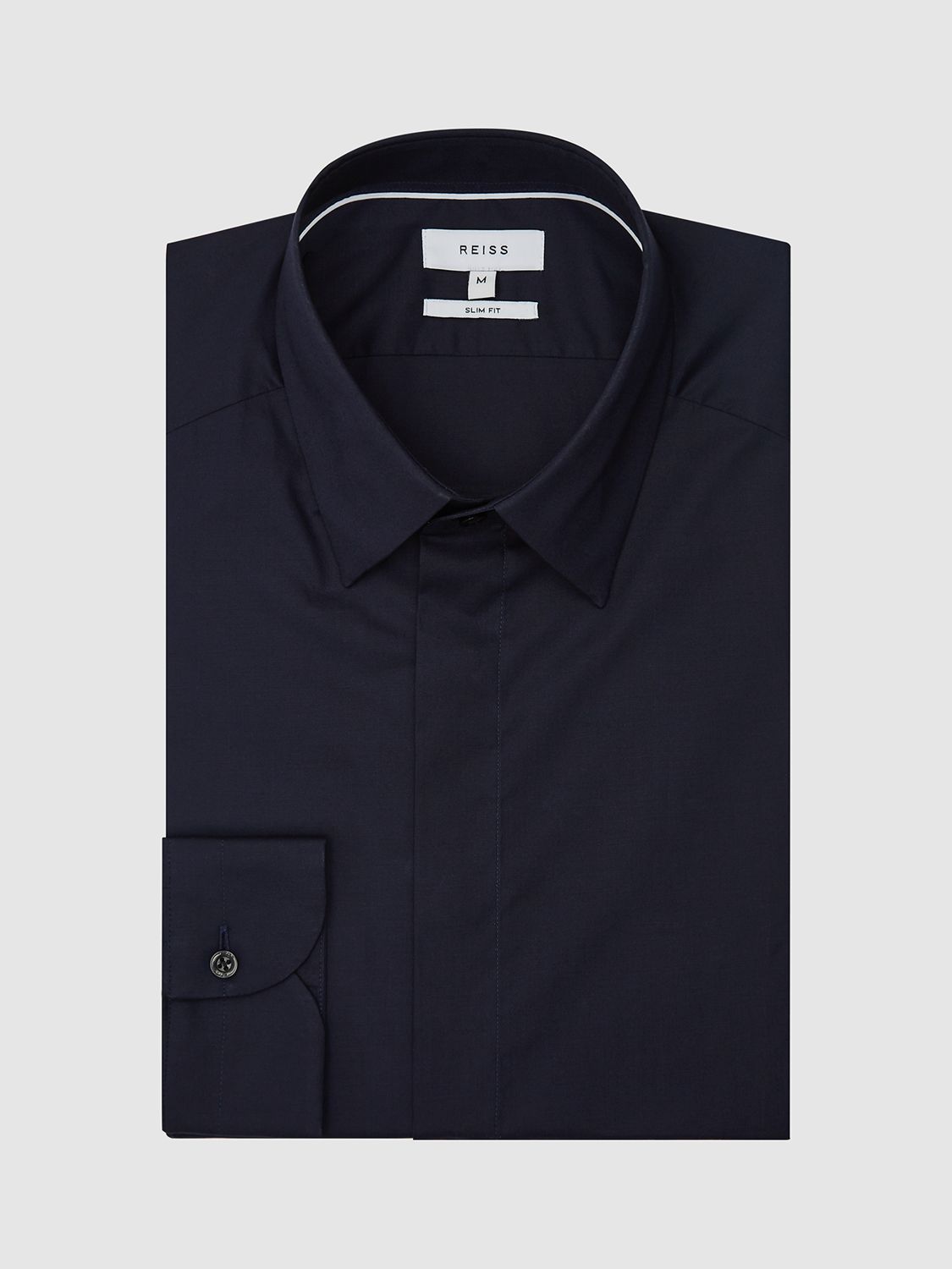 Buy Reiss Kiana Cotton Stretch Slim Fit Poplin Shirt, Navy Online at johnlewis.com