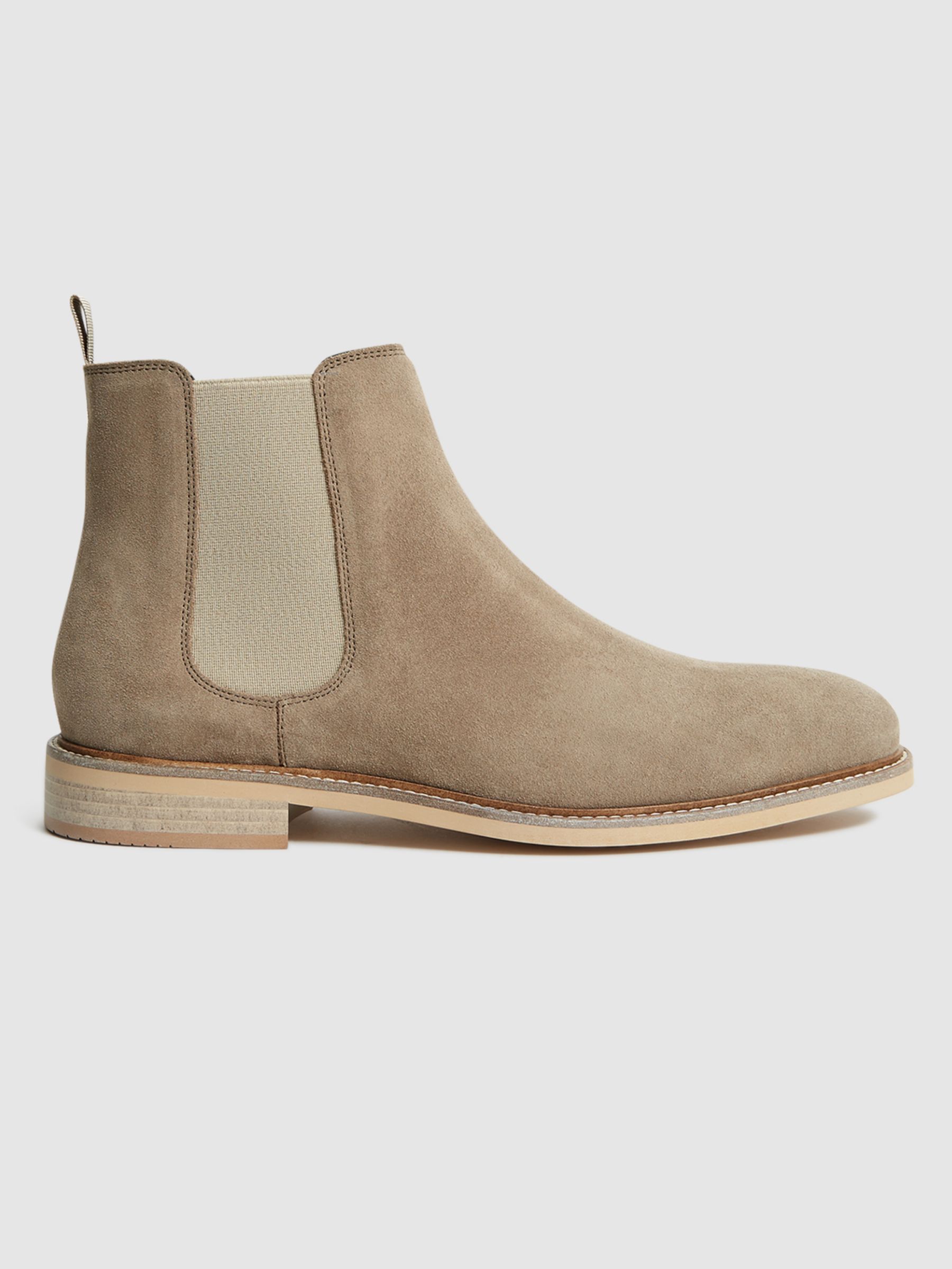 Reiss Tenor Leather Chelsea Boots, Stone at John Lewis & Partners