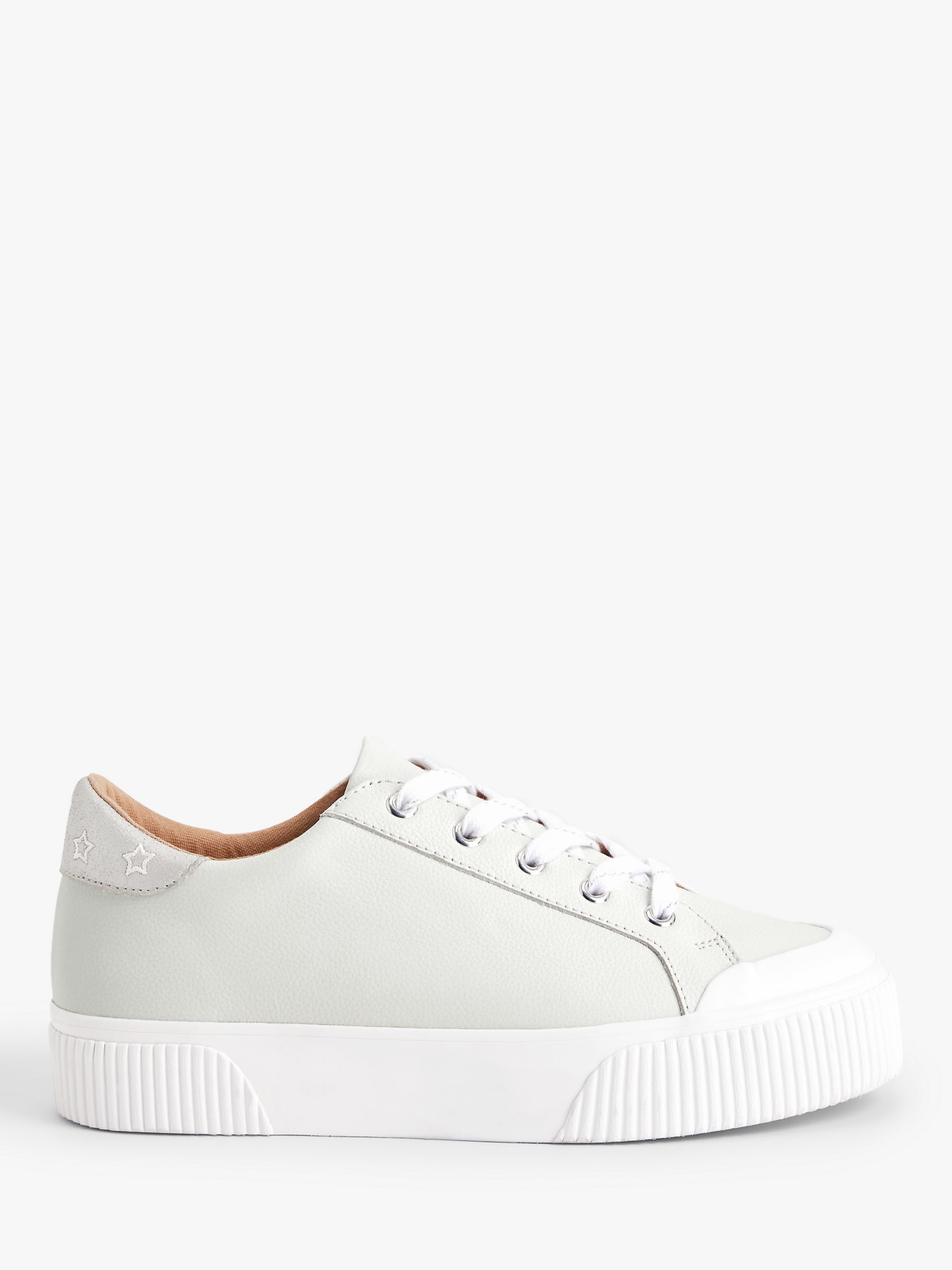 AND/OR Eloise Leather Flatform Trainers, White