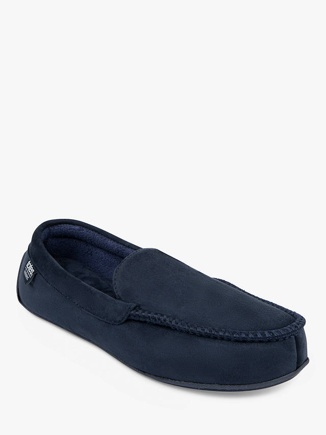 totes Pillowstep Driving Moccasin Slippers, Navy/Blue