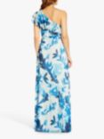 Adrianna Papell Floral Metallic Maxi Dress, Blue/Multi