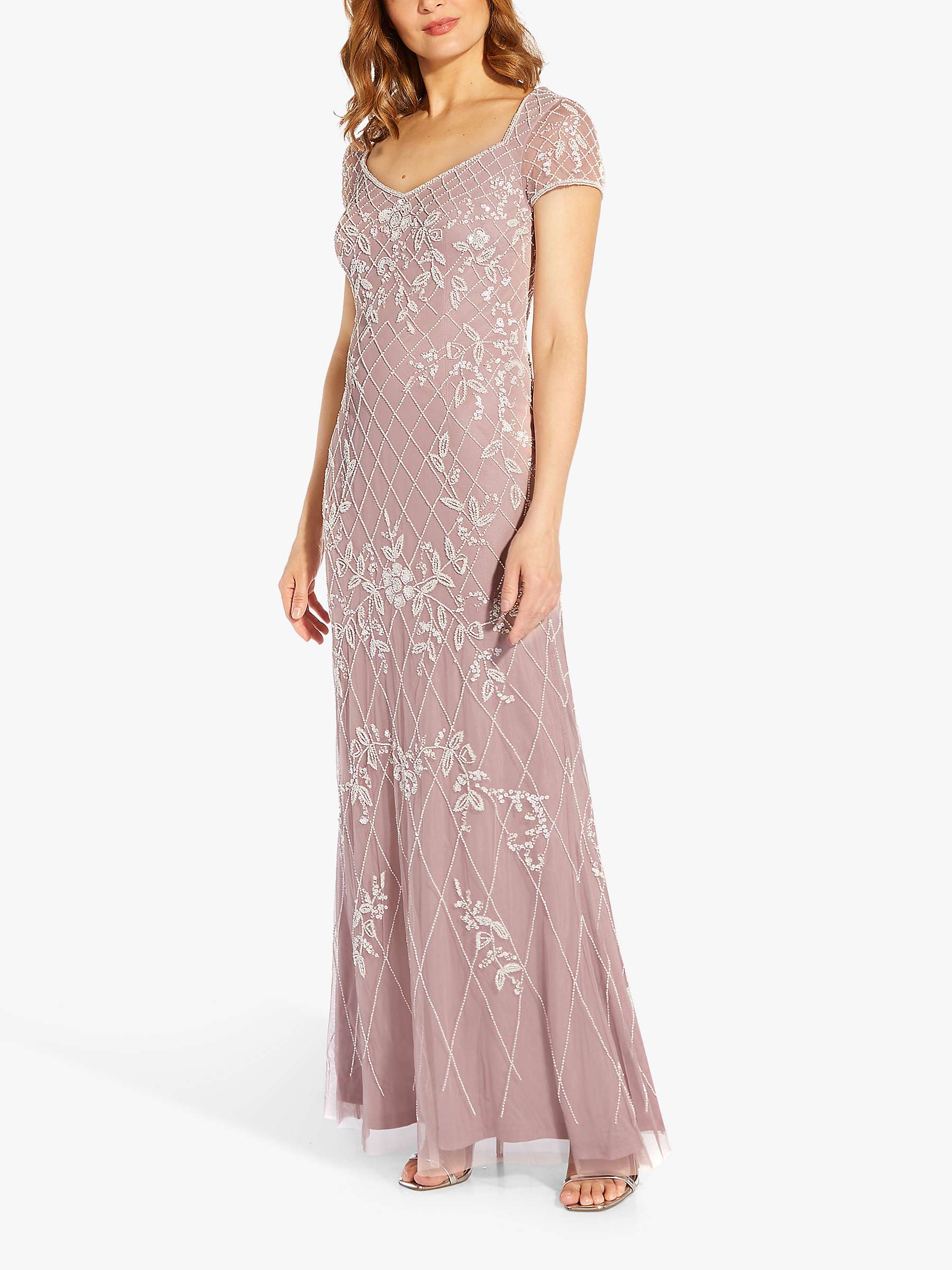 Adrianna Papell Beaded Long Gown ...