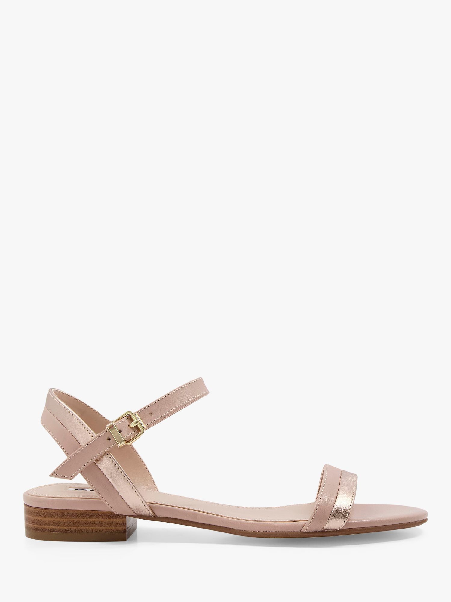 Dune Loyalty Leather Strappy Sandals, Blush at John Lewis & Partners