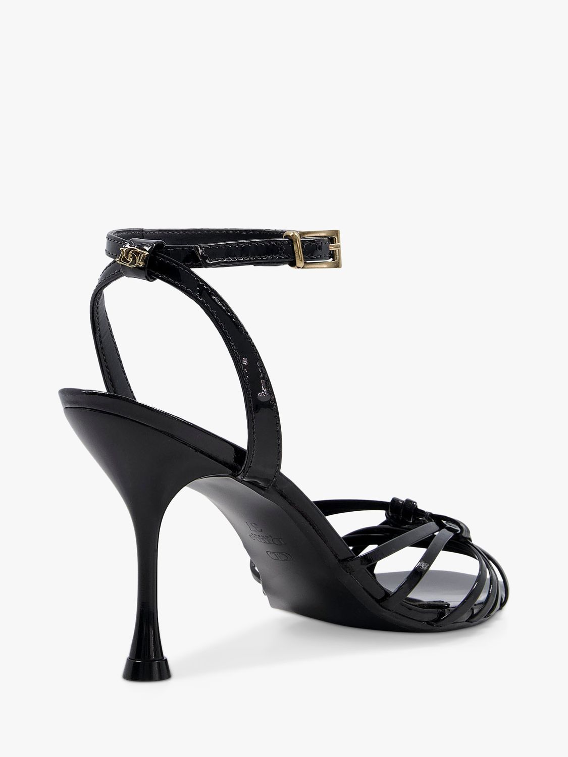 Dune Manner Leather Strappy Sandals, Black at John Lewis & Partners