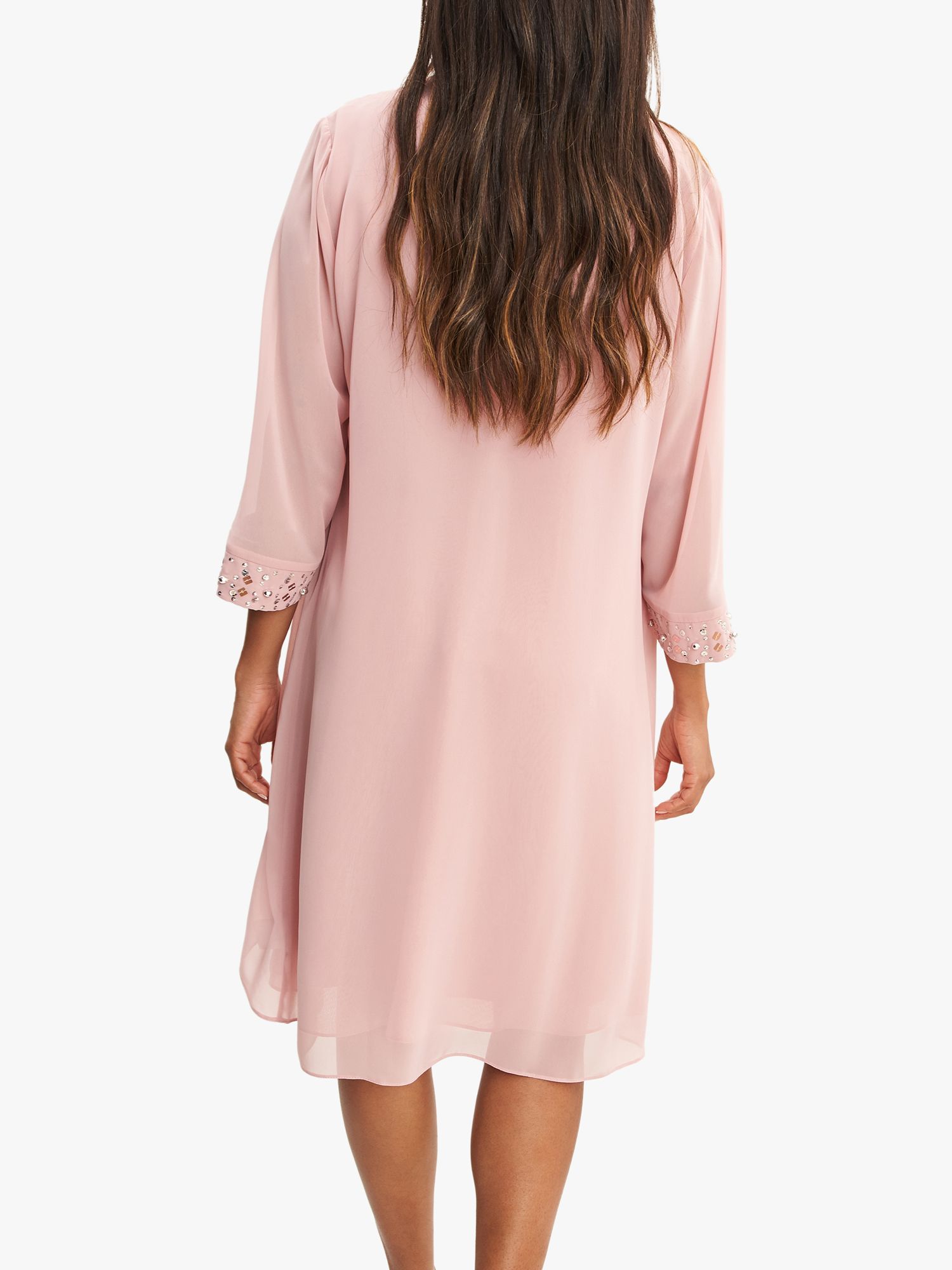 Gina Bacconi Joseline Short Chiffon Dress With Jacket Rose At John