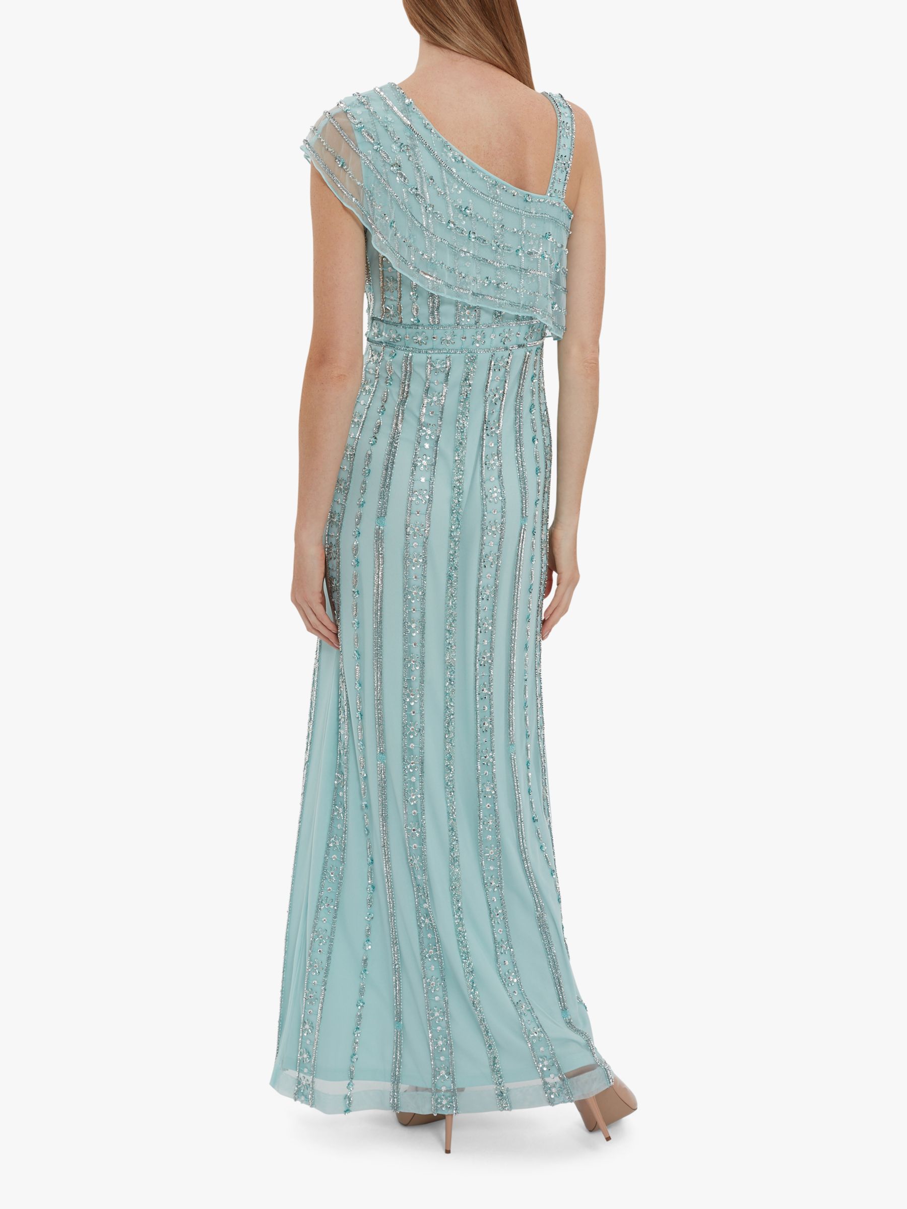 Gina Bacconi Francille Beaded Dress Ice Blue