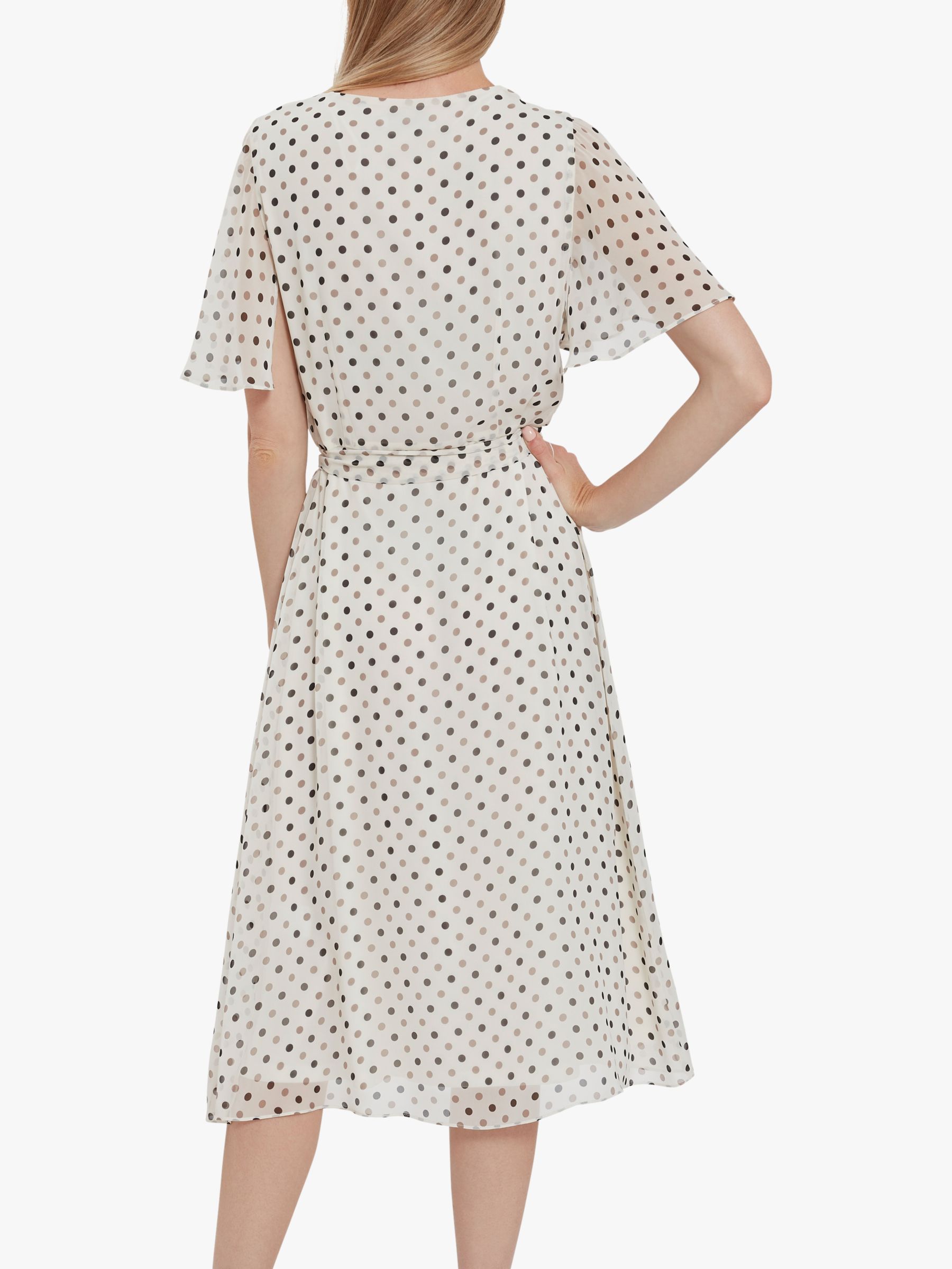 Buy Gina Bacconi Freema Chiffon Spot Dress, Ivory/Multi Online at johnlewis.com