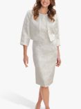 Gina Bacconi Emeline Jacquard Tailored Dress, Silver