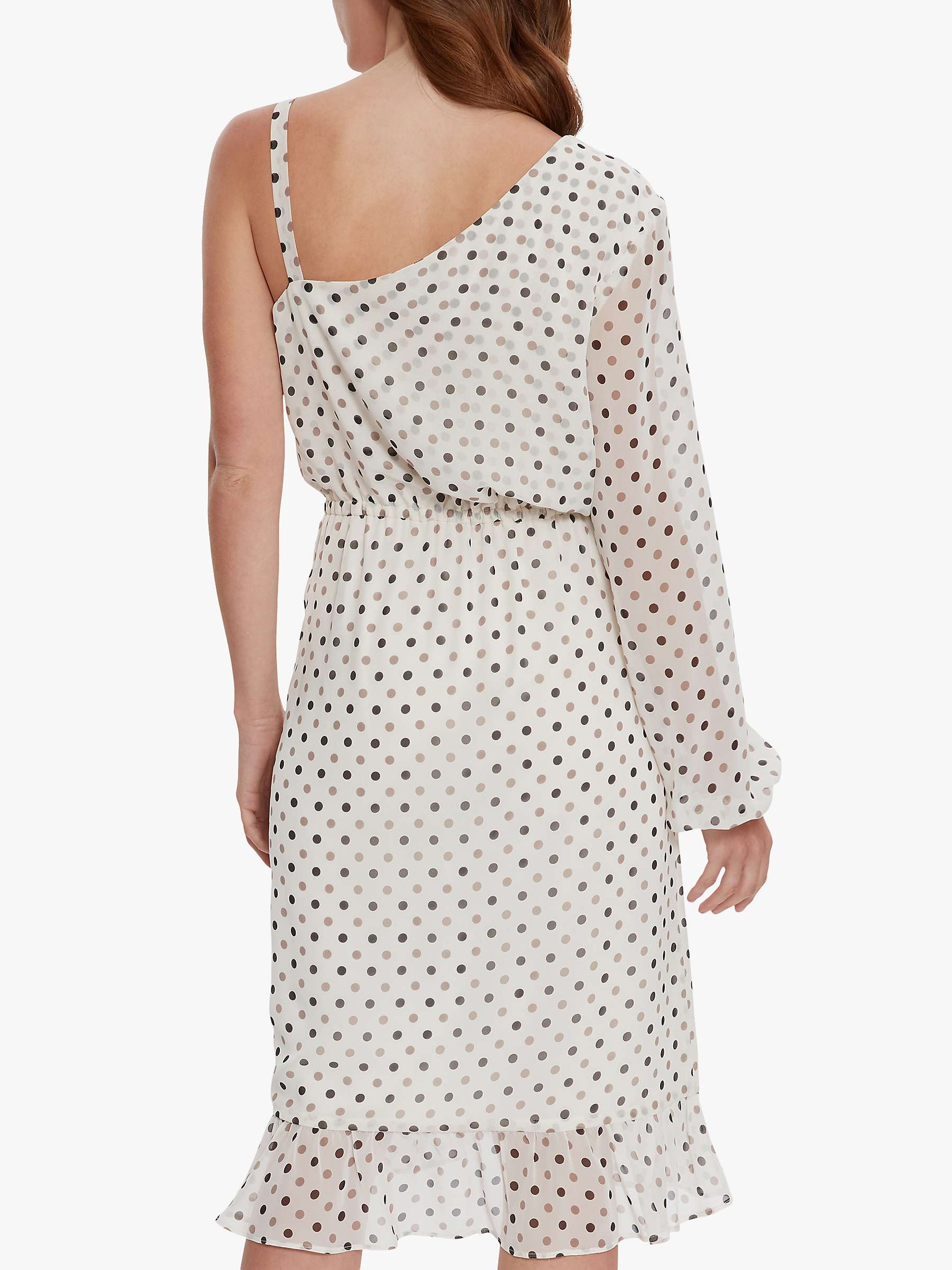 Buy Gina Bacconi Sacha One Shoulder Chiffon Spot Dress, Ivory/Multi Online at johnlewis.com