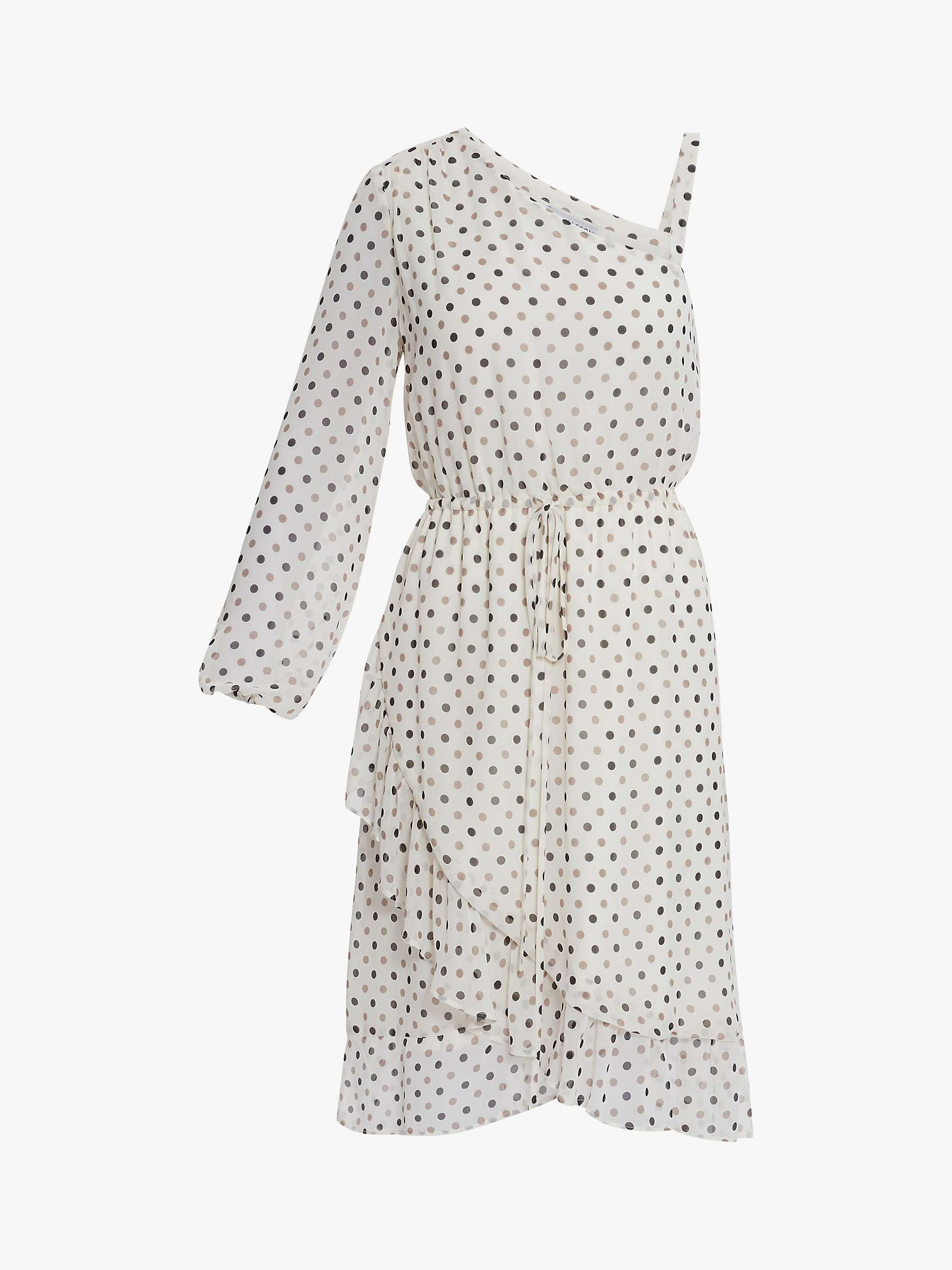 Buy Gina Bacconi Sacha One Shoulder Chiffon Spot Dress, Ivory/Multi Online at johnlewis.com