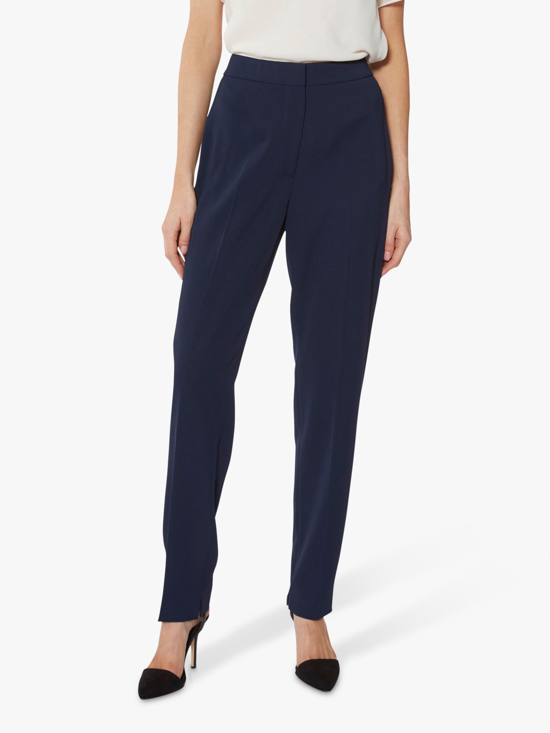 Gina Bacconi Moss Crepe Trousers, Spring Navy