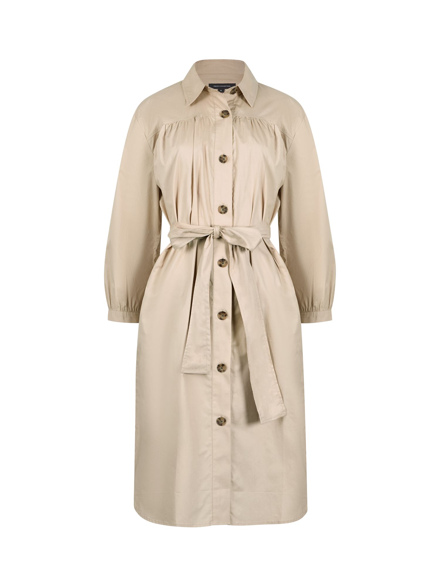 French Connection Poplin Belted Shirt Dress, Sabbia at John Lewis ...