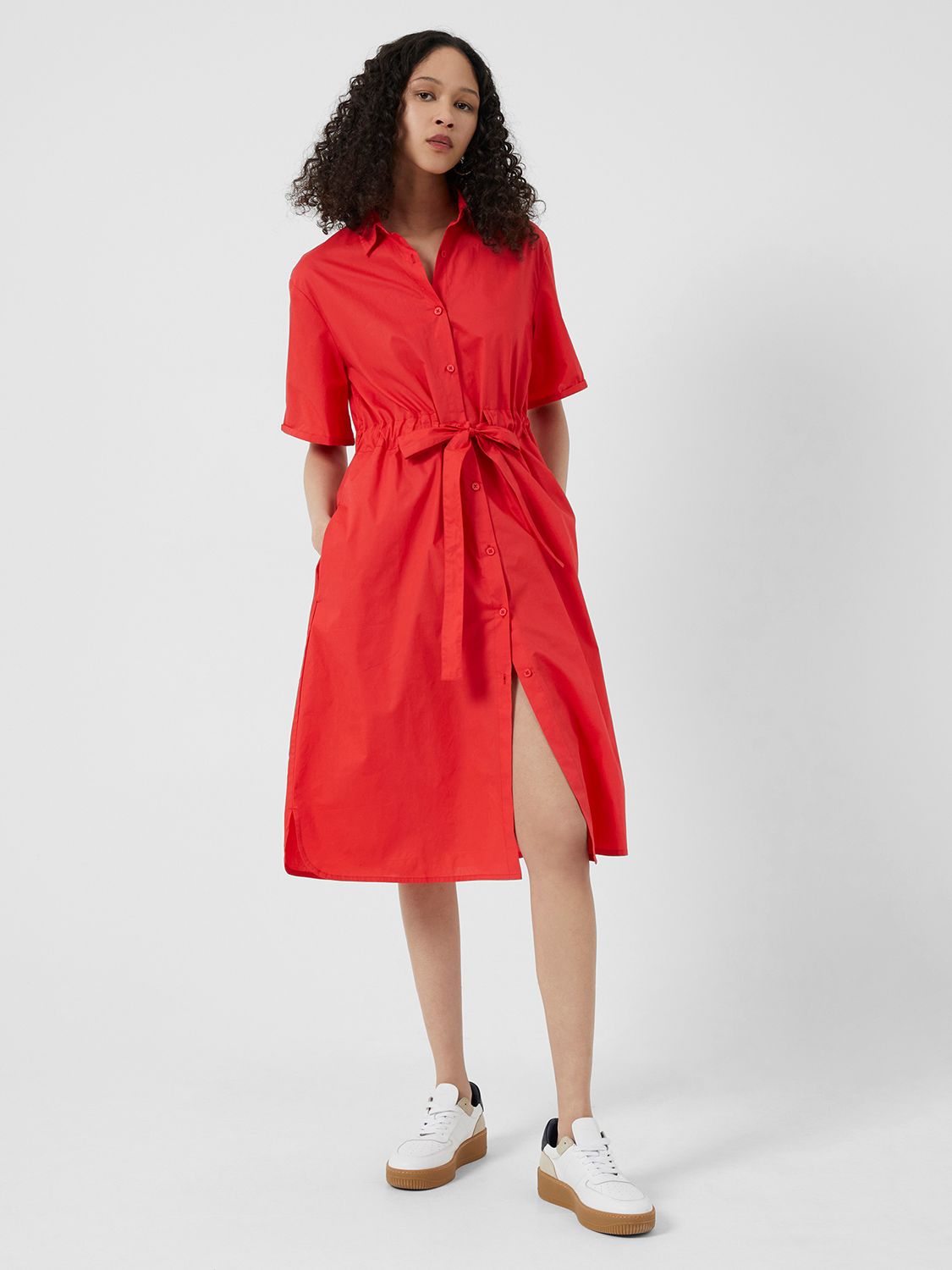 French Connection Poplin Shirt Dress, Hibiscus