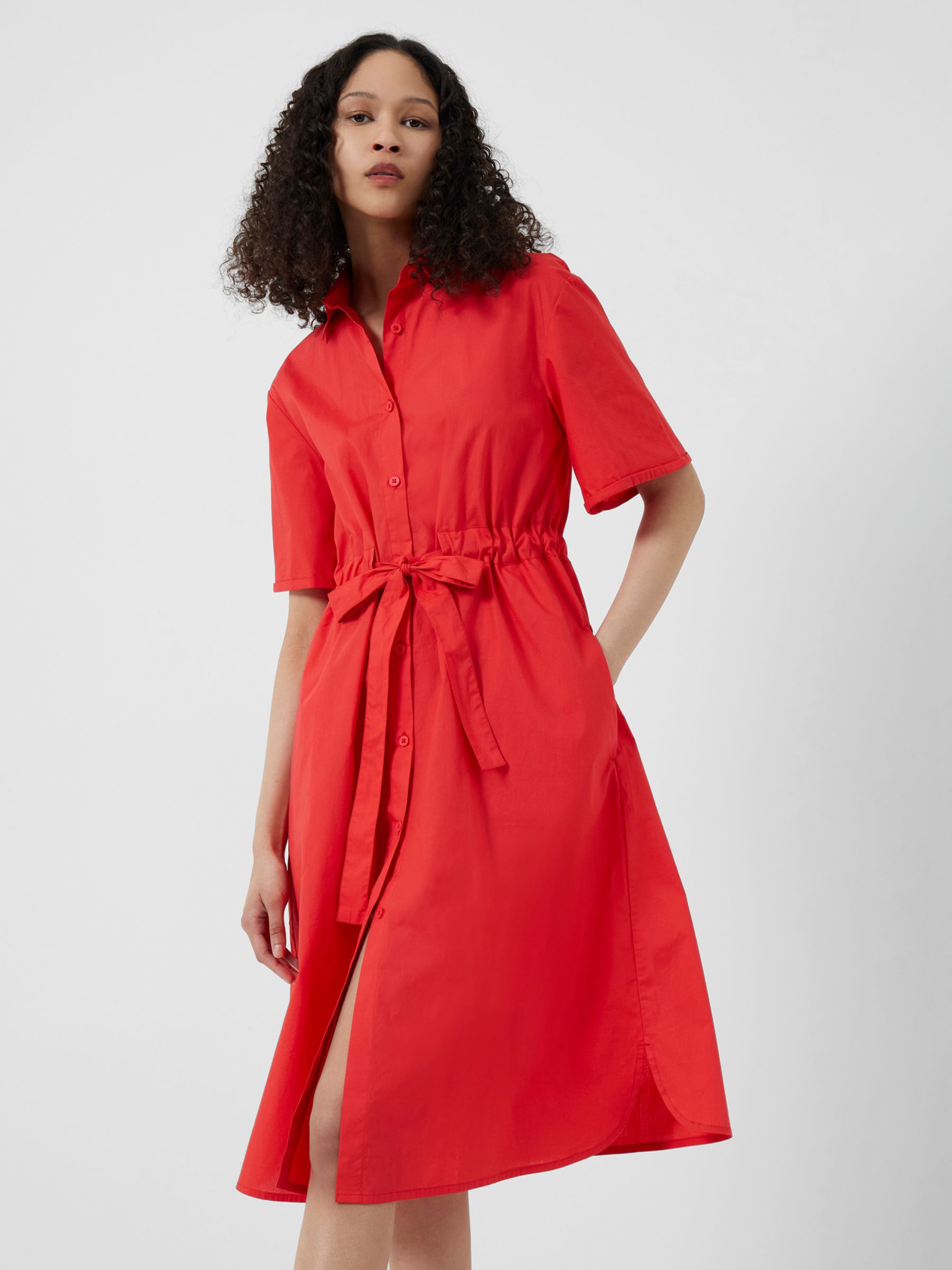French Connection Poplin Shirt Dress, Hibiscus at John Lewis & Partners