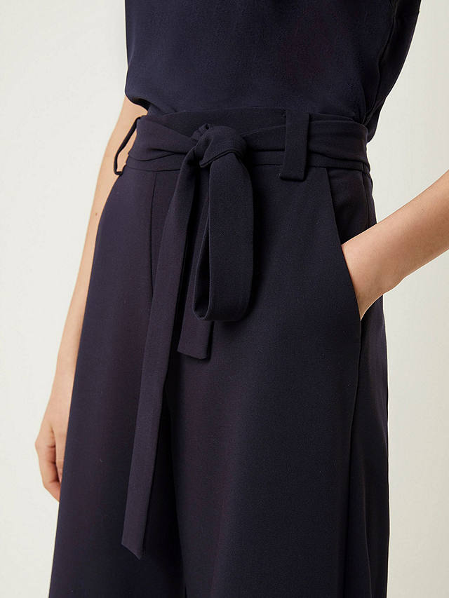 French Connection Whisper Belted Cropped Trousers, Utility Blue