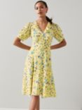 L.K.Bennett Pami Floral Silk Dress, Yellow/Multi