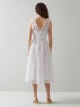 L.K.Bennett Madeleine Broderie Anglaise Midi Dress, White