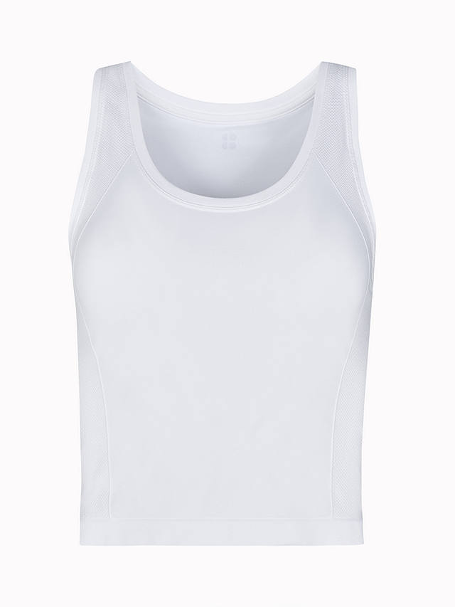 Sweaty Betty Athlete Racerback Cropped Sports Vest, White 