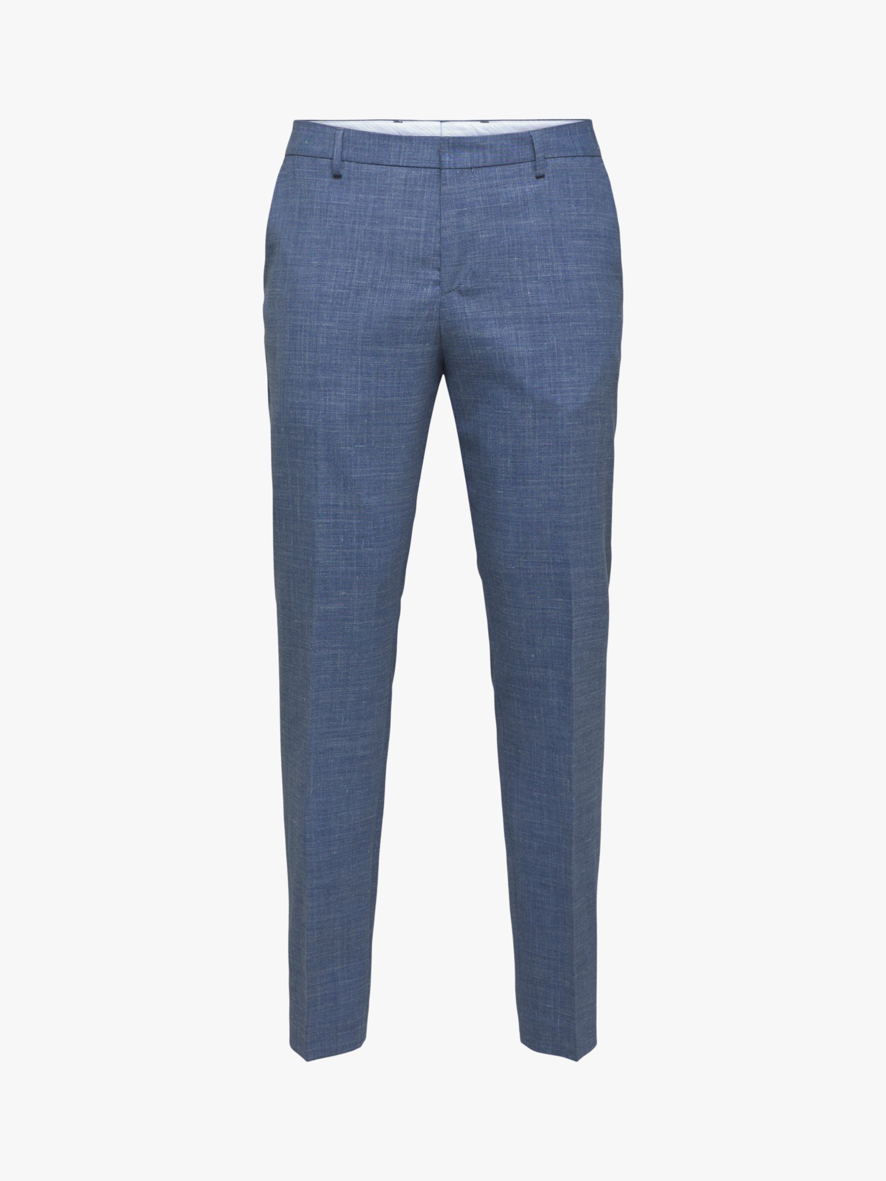 SELECTED HOMME Linen Blend Trousers, Light Blue, 30R