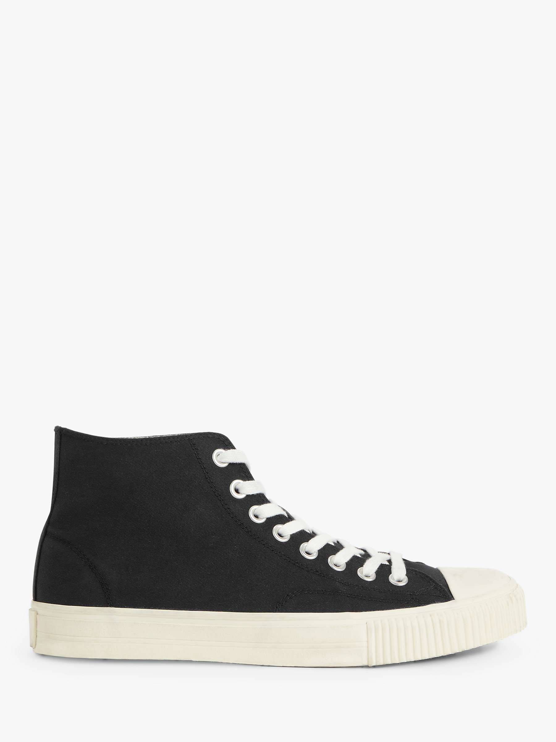 John Lewis ANYDAY Canvas Hi-Top Trainers, Black at John Lewis & Partners