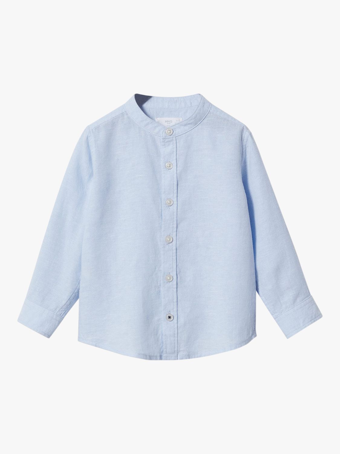 Mango Kids' Albert Long Sleeve Shirt, Pastel Blue
