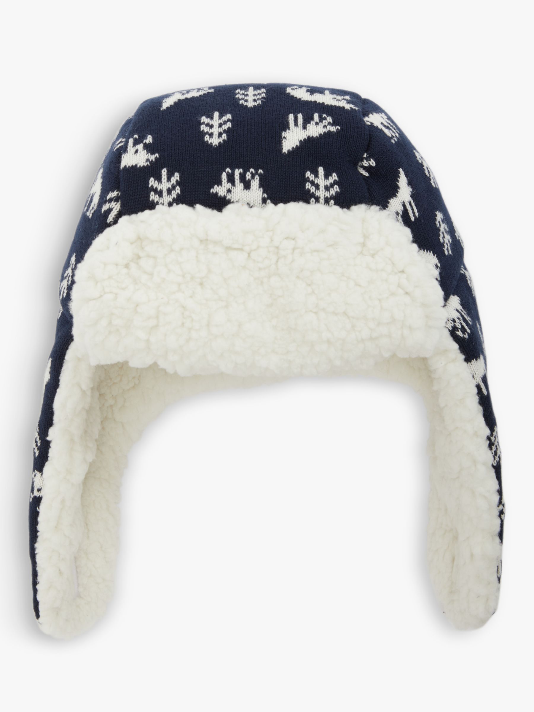 John Lewis Kids' Funny Face Trapper Hat, Green at John Lewis & Partners