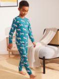 John Lewis ANYDAY Kids' Zebra Jersey Pyjama Set, Green