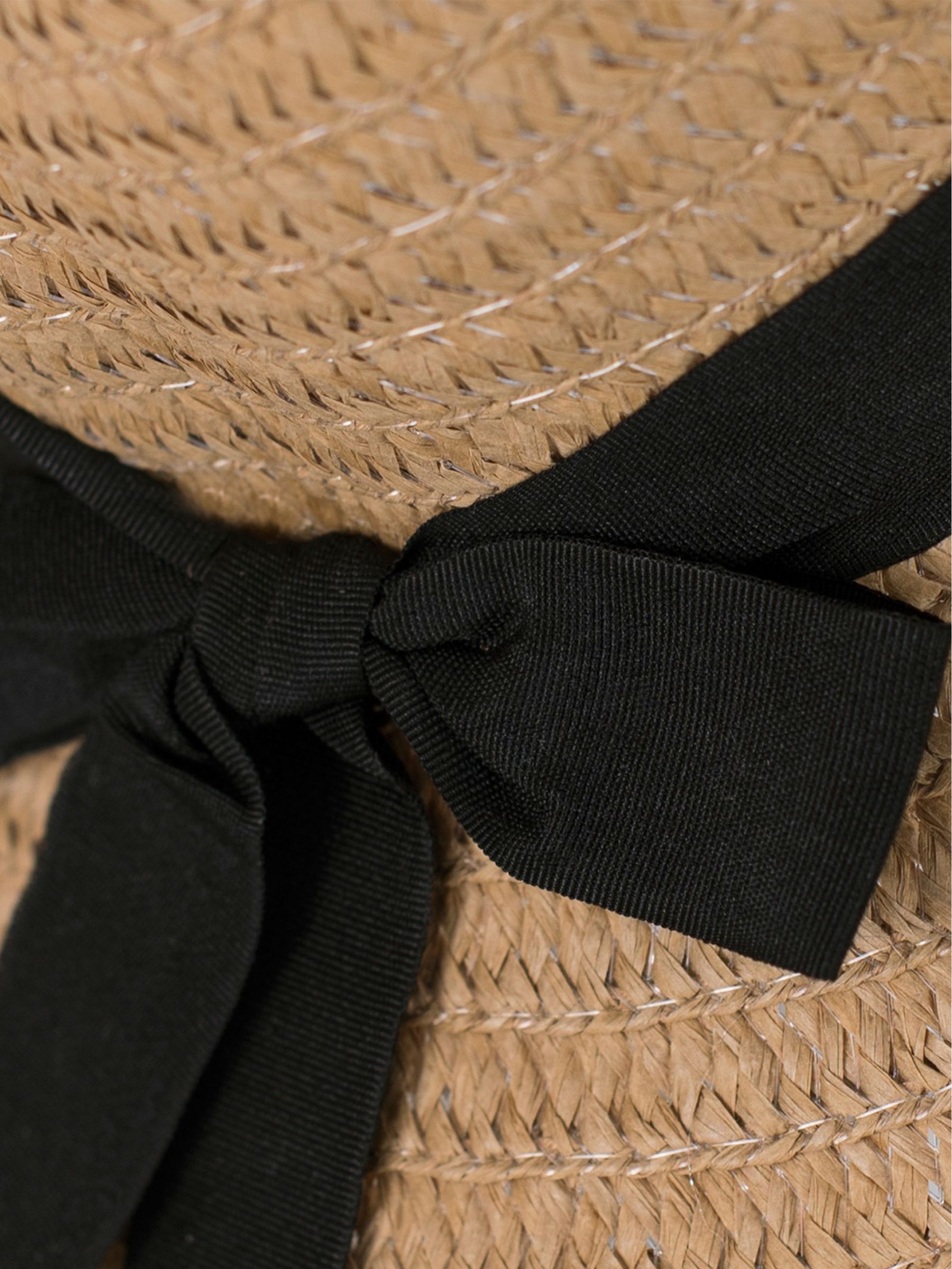 HotSquash Wide Brim Stripe Hat, Dark Beige at John Lewis & Partners